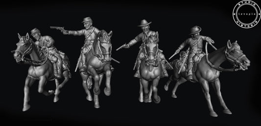 Confederate cavalry unit with pistols.