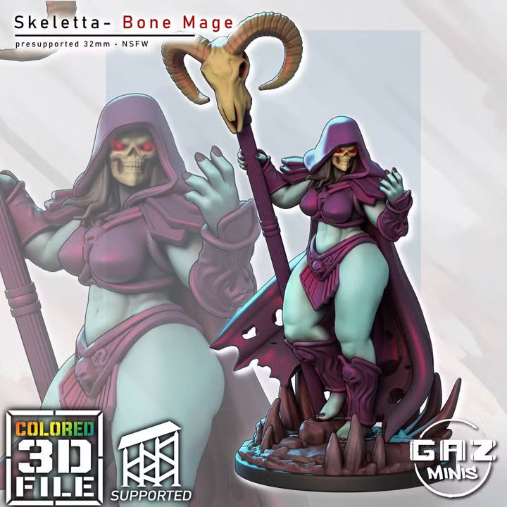 Skeletta – Bone Mage by Gaz Minis