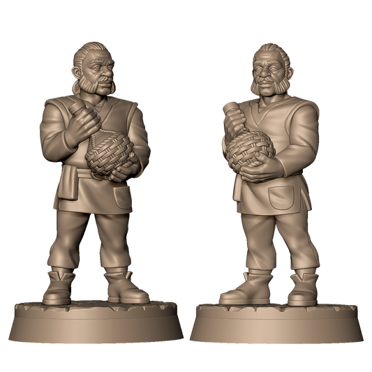 Dwarven Priestess's Male Slave by Menagerie Miniature