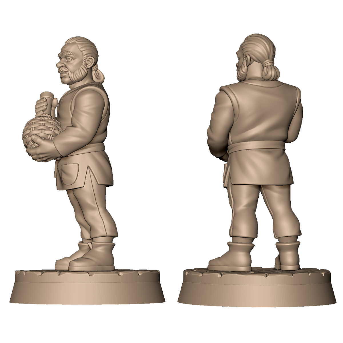 Dwarven Priestess's Male Slave by Menagerie Miniature