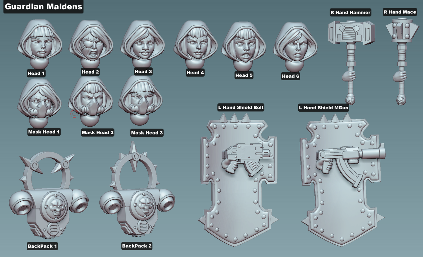 Guardian Maidens - Siblings of Combat by Gaz Minis