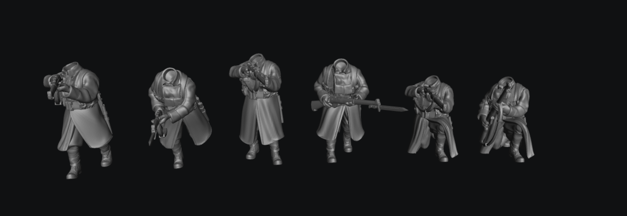 Great War Trench Infantry Section in Great Coats by Weird Armies Reign
