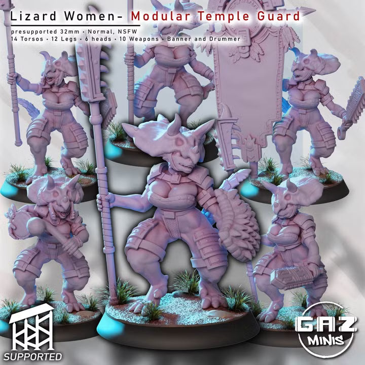 Lizard Woman - Modular Temple Guard by Gaz Minis