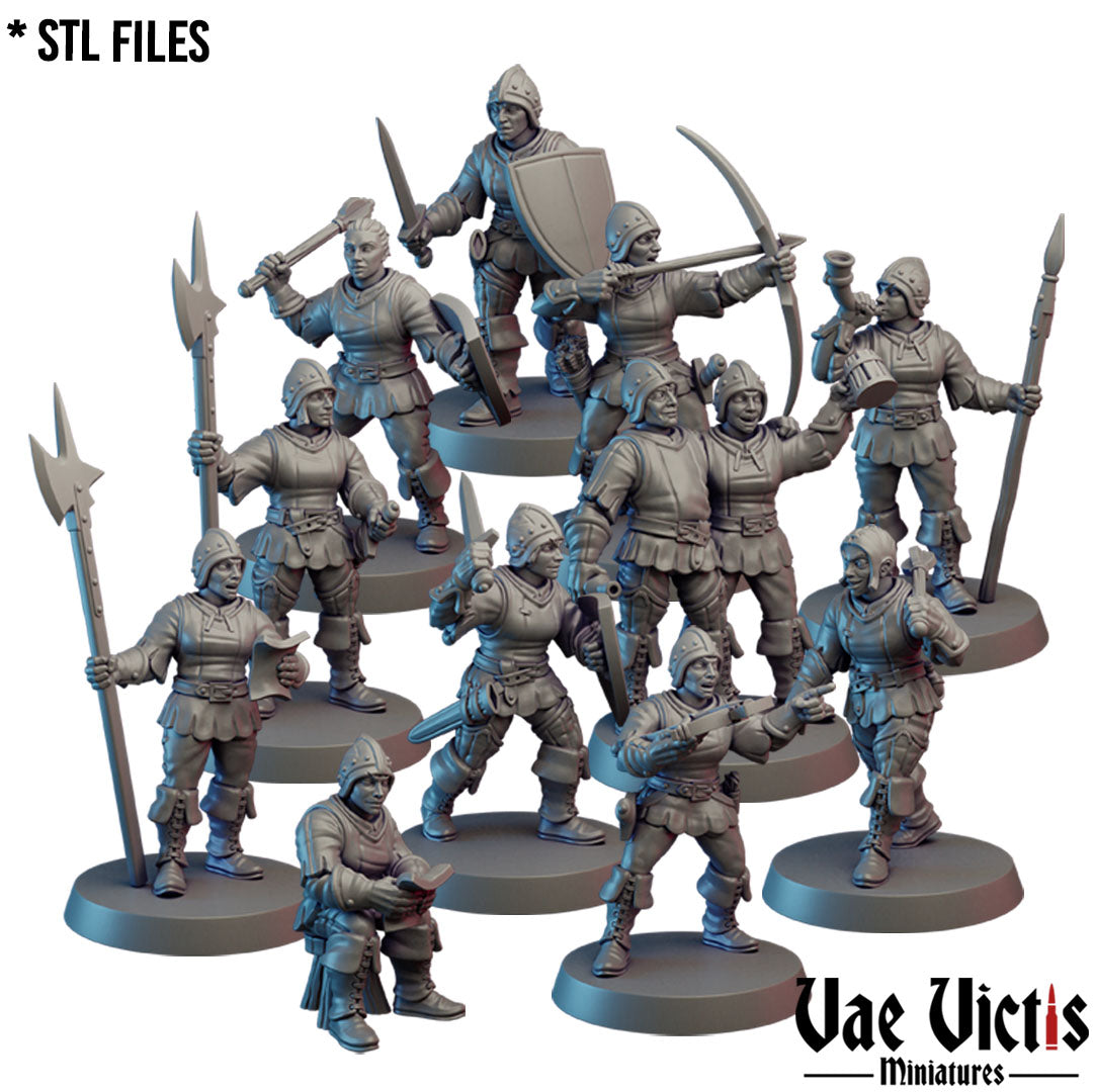 Human Village Guards (Female) Unit by Vae Victis Miniatures