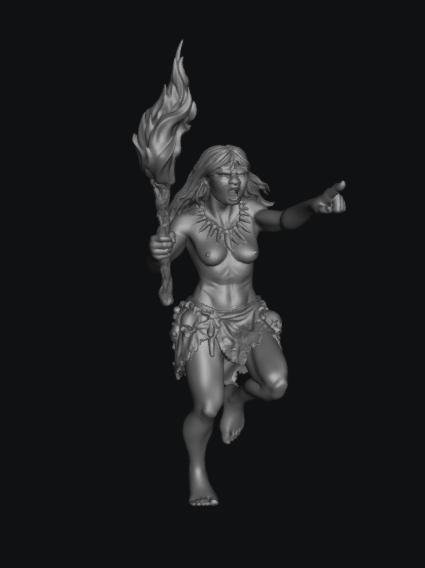 Woman Running With Fire by Ikarus Forge