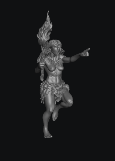 Woman Running With Fire by Ikarus Forge