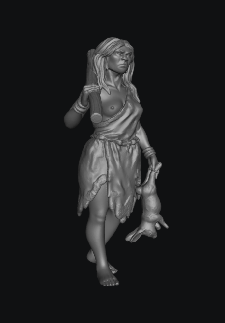 Woman with Rabit by Ikarus Forge