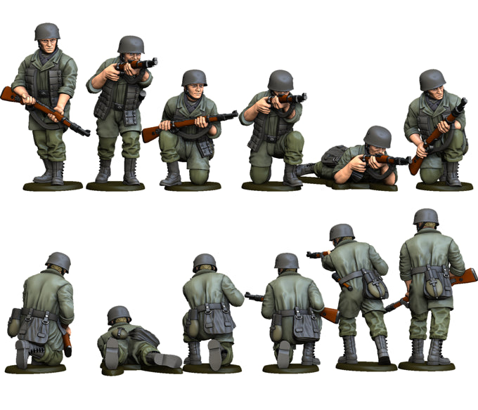 Early war Fallschirmjager 6 figures squad  4  skirmishing Kar98k rifles by Rafal Polkowski