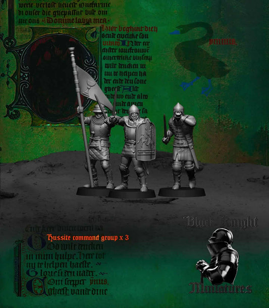 Hussite command group by Black Knight Miniatures