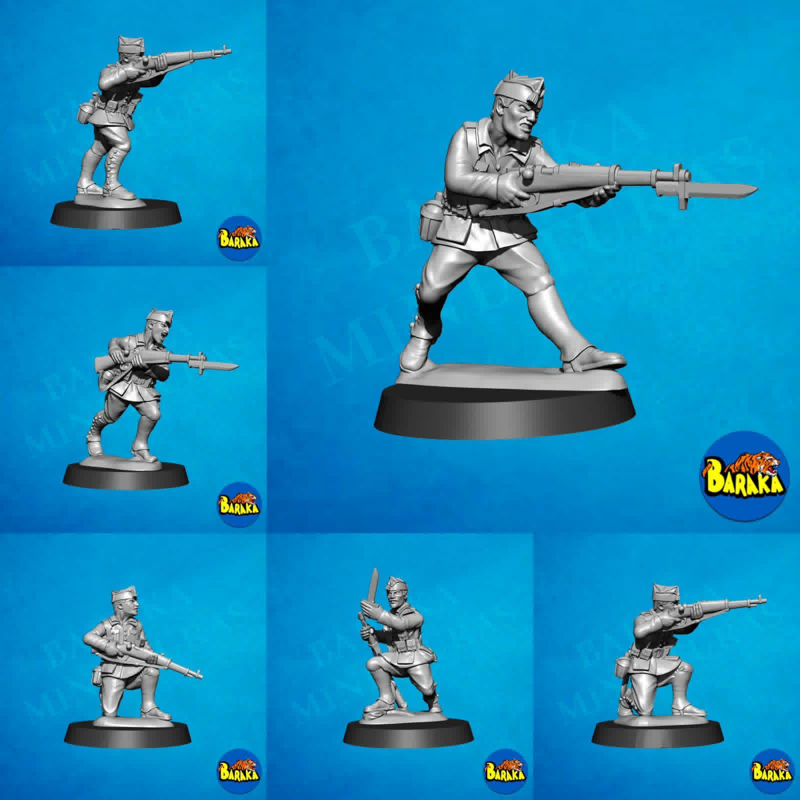 Rif War/SCW legionnaires in full dress (with jackets) fighting by Bara ...