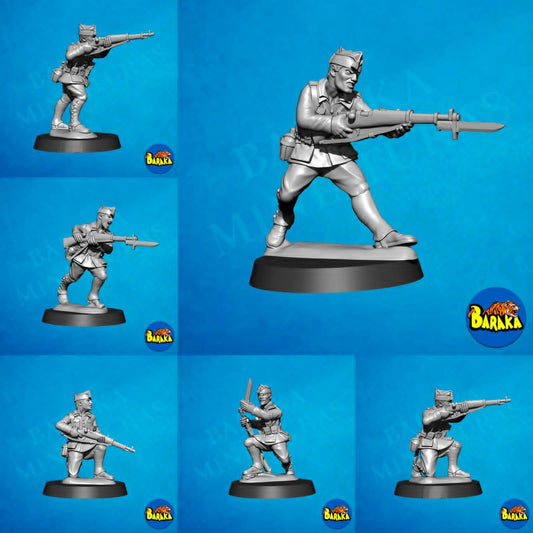 Rif War/SCW legionnaires in full dress (with jackets) fighting by Baraka Wargames and Miniatures