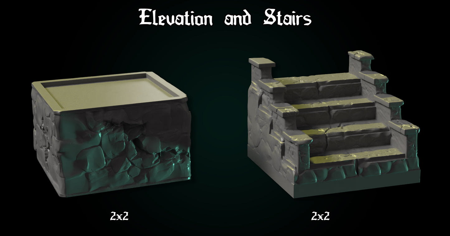 Elevation and Stairs Set by DDF Miniatures and Models