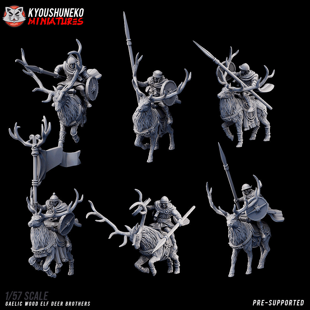 Gaelic Wood Deer Brothers by Kyoushuneko Miniatures