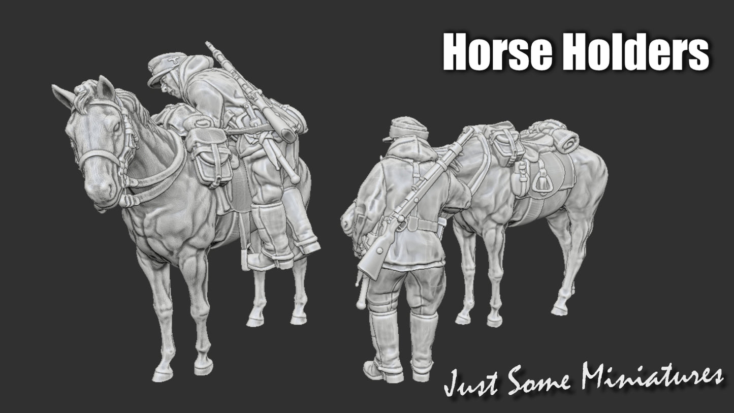 Late War German Cavalry Horse Handlers by Just Some Miniatures.