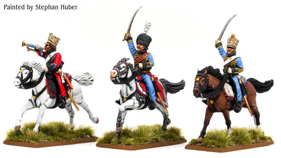 French Hussars Command wearing pelisse (1807-1814) by Piano Wargames