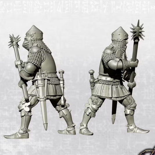 "Lithuanian Man-at-arms with morning star polearm variant - 14th century" by Ezipion miniatures.
