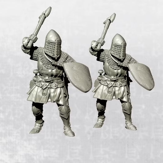 "Castilian Knight with axe on foot - 14th century" by Ezipion miniatures.