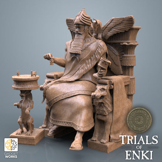 Sumerian Enki God Enthroned by Gadget Works