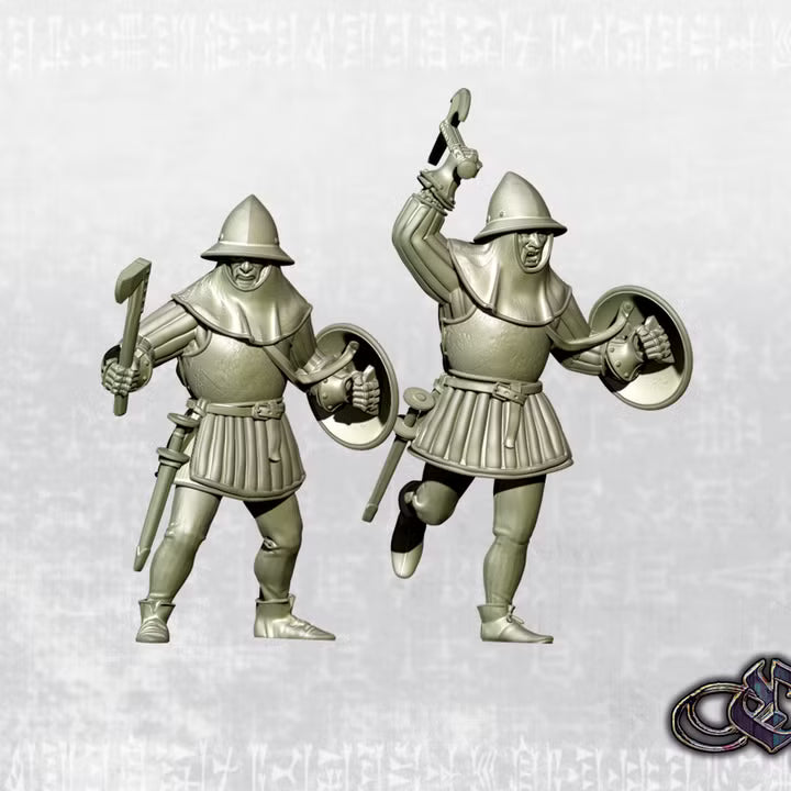 "Militiamen with axe on foot - 14th century" by Ezipion miniatures