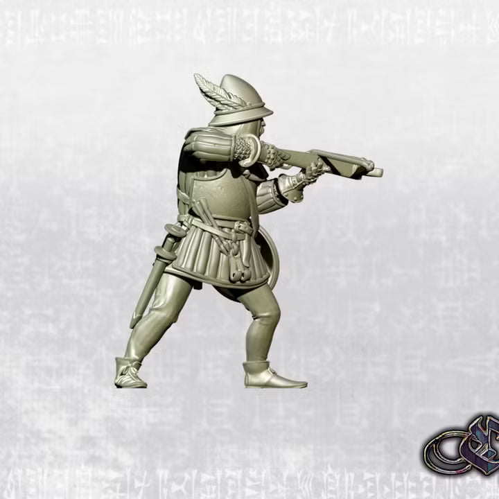 "Squire with crossbow on foot - 14th century" by Ezipion miniatures
