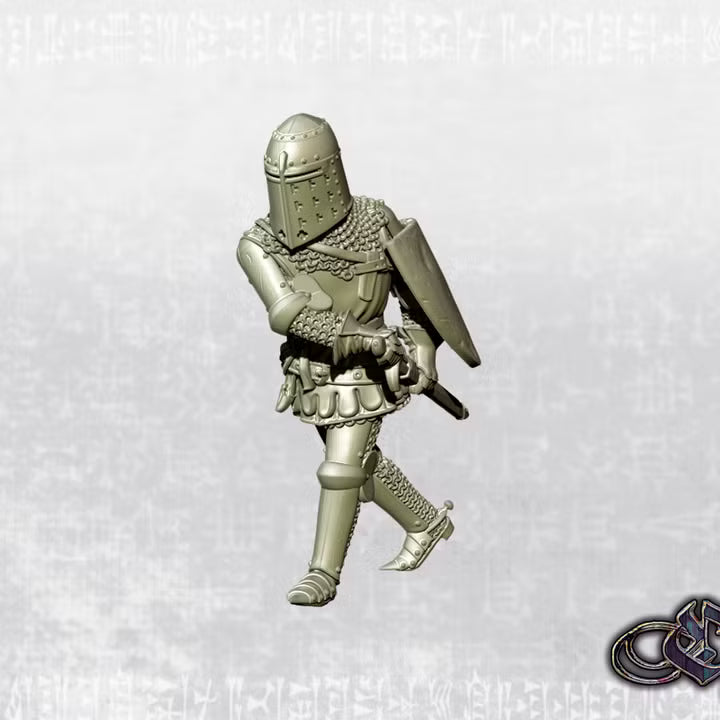 "Dismounted Knight drawing his sword - 14th century" by Ezipion miniatures