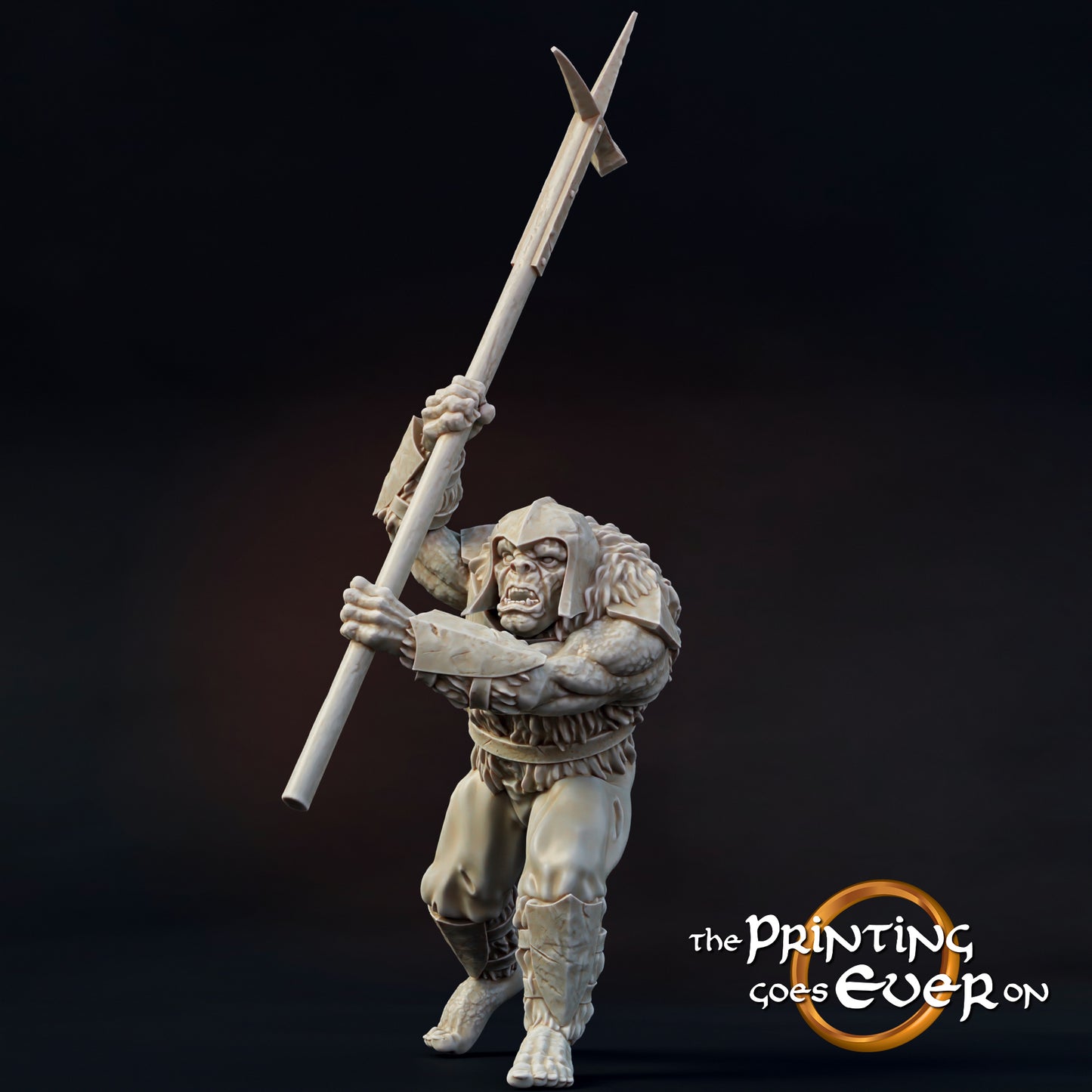 Orc with Polearm B of Torr Mislar by The Printing Goes Ever On