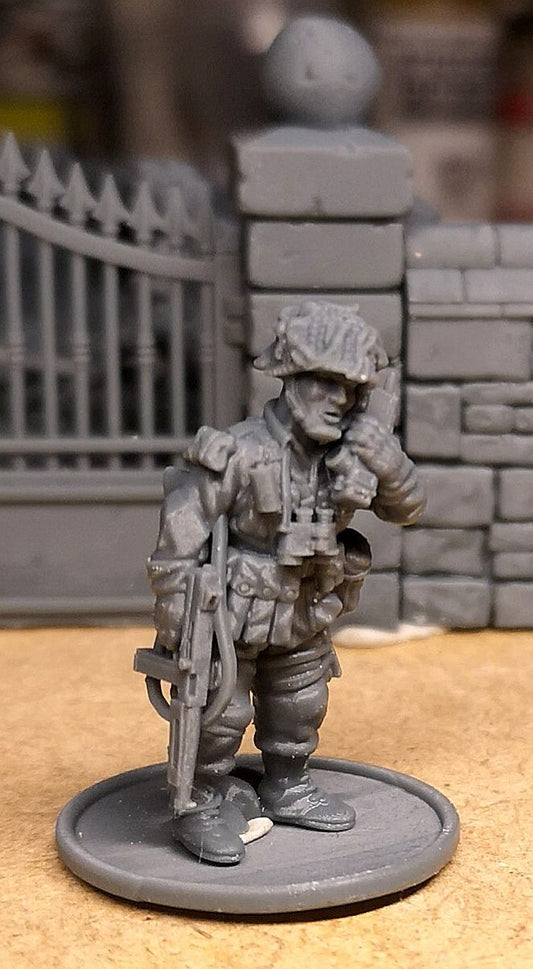 US Army Airborne Officer with Walkie Talkie and Thompson by Colonel Muller