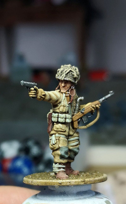 US Army Airborne Officer with Carbine and Pistol by Colonel Muller