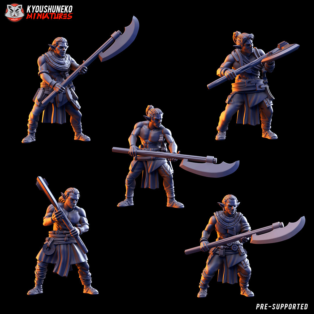 Gaelic Wood Elf Rangers by Kyoushuneko Miniatures