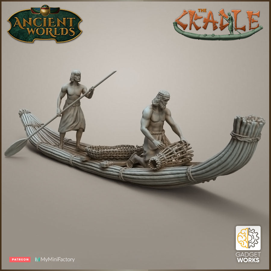 Mesopotamian/Egyptian Fishermen on Reed Boat by Gadget Works