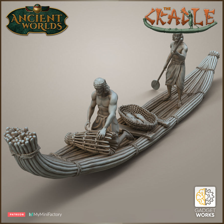 Mesopotamian/Egyptian Fishermen on Reed Boat by Gadget Works