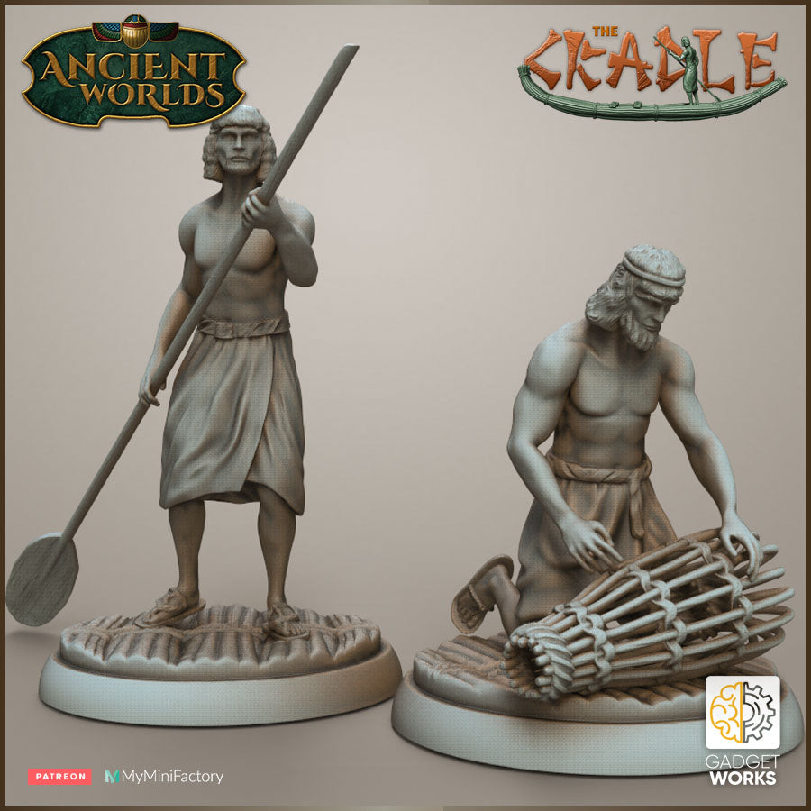 Mesopotamian/Egyptian Fishermen on Reed Boat by Gadget Works