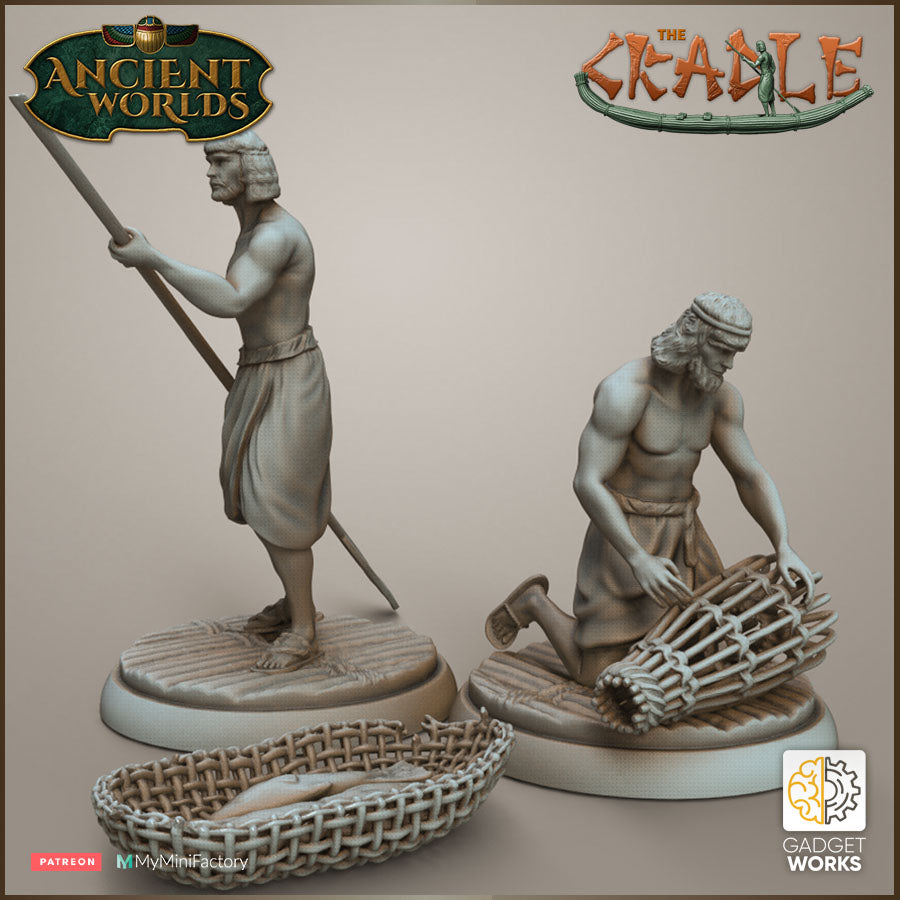 Mesopotamian/Egyptian Fishermen on Reed Boat by Gadget Works