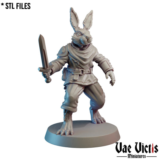 Rabbit Warrior and Mage by Vae Victis Miniatures