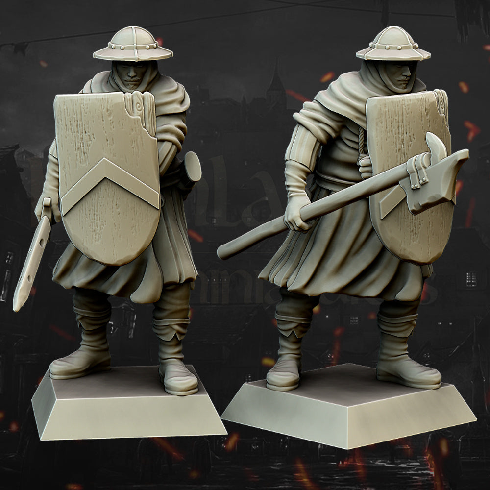 Medieval Spearmen and Swordsman Unit by Highlands Miniatures