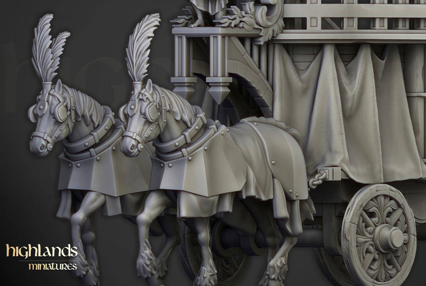Arcane Cannon on Chariot by Highlands Miniatures