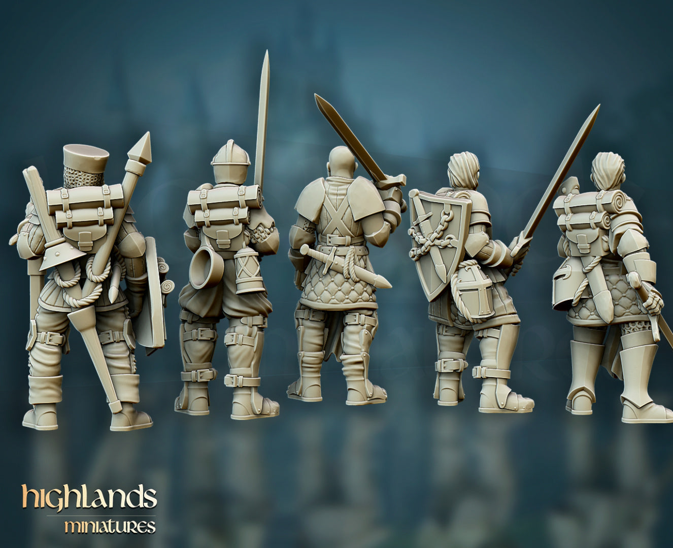 Questing Knights on Foot Unit by Highlands Miniatures