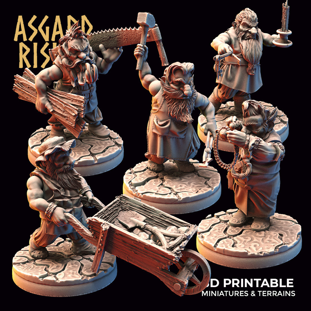 Dwarf Townsfolk Artisans by Asgard Rising