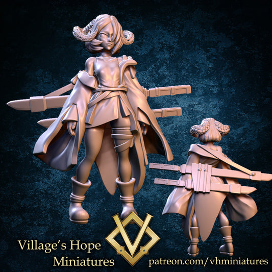 Demon Girl Dual Striker by Village's Hope Miniatures