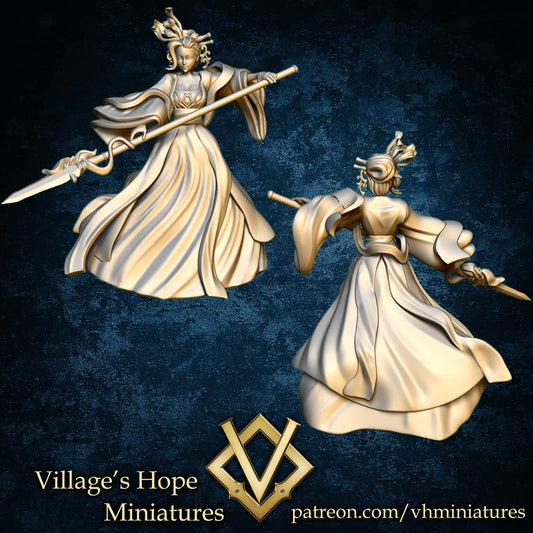 Female Spear Cultivator by Village's Hope Miniatures