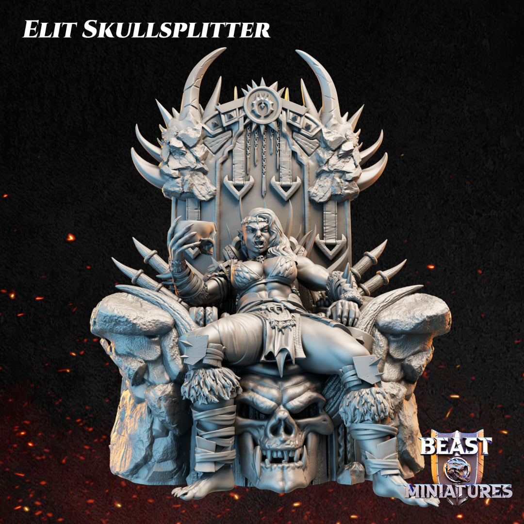 Elit Skullsplitter, Orc Queen by Beast Miniatures