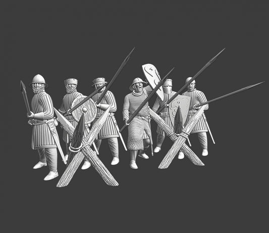 Medieval Footmen Set 1 with Barricade