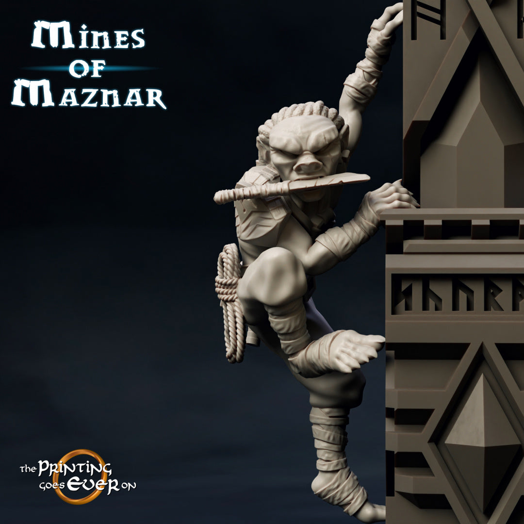 Goblin Climber A of the Mines of Maznar by The Printing Goes Ever On