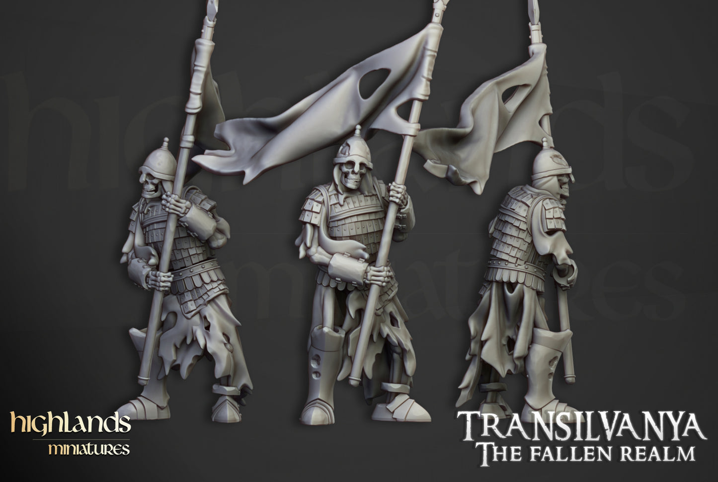 Skeleton Boyar Guards with Spears by Highlands Miniatures