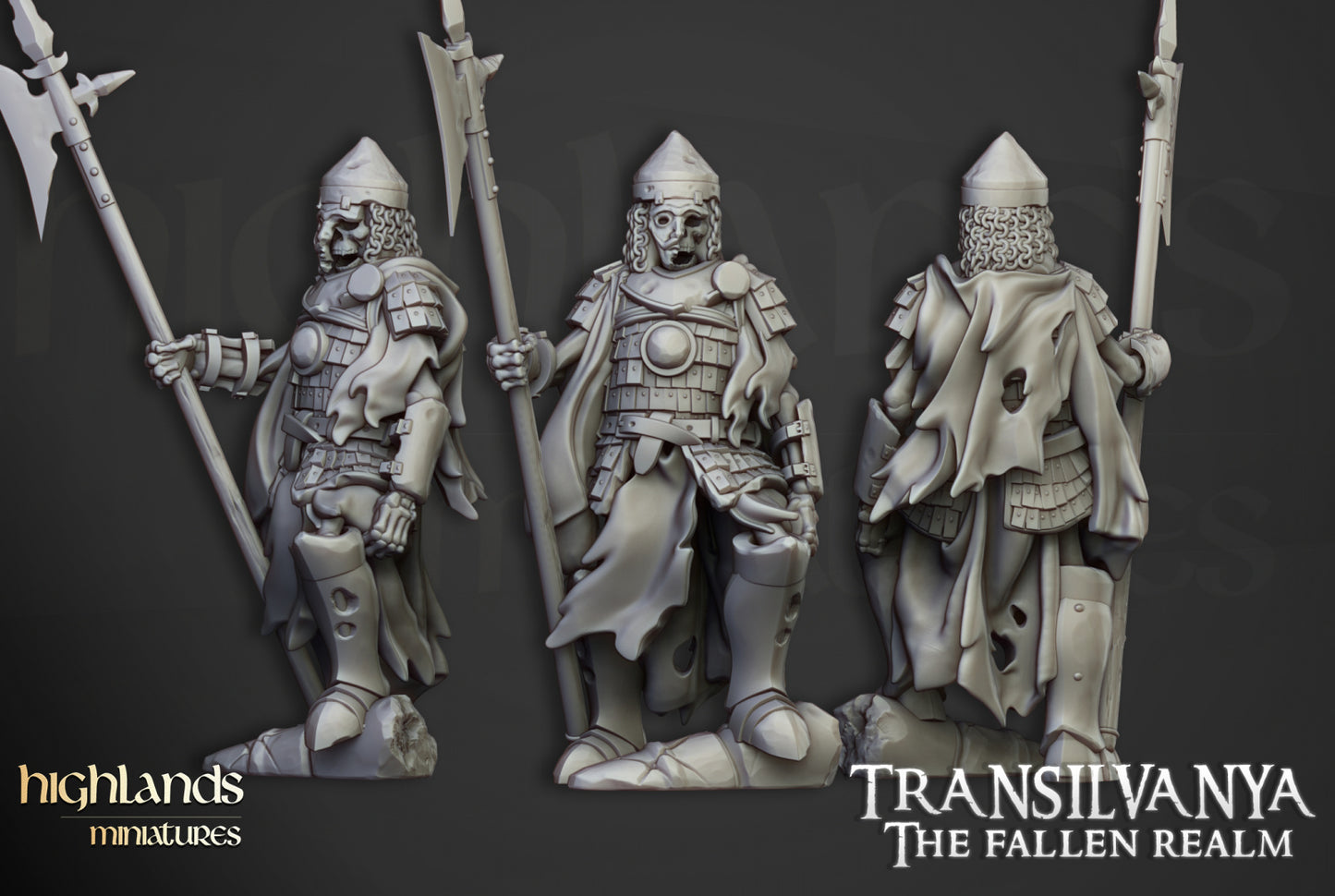 Skeleton Boyar Guards with Spears by Highlands Miniatures