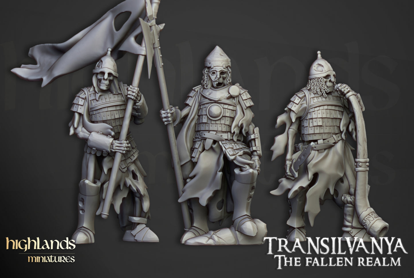 Skeleton Boyar Guards with Spears by Highlands Miniatures