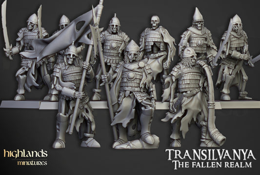 Skeleton Boyar Guards with Swords and Spears by Highlands Miniatures