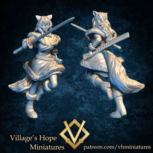 Winter Kitsune Samurai by Village's Hope Miniatures