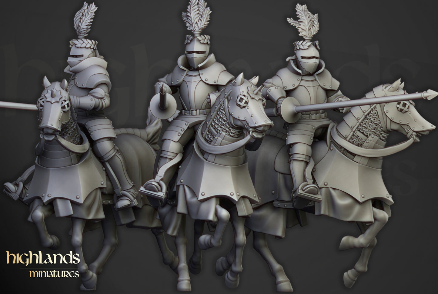 Sunland Knights on Horse by Highlands Miniatures