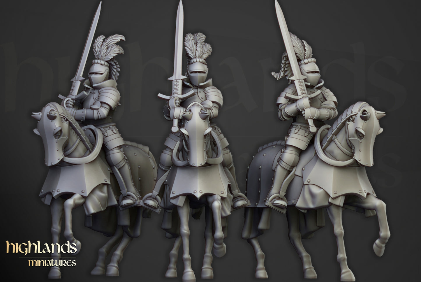 Sunland Knights on Horse by Highlands Miniatures